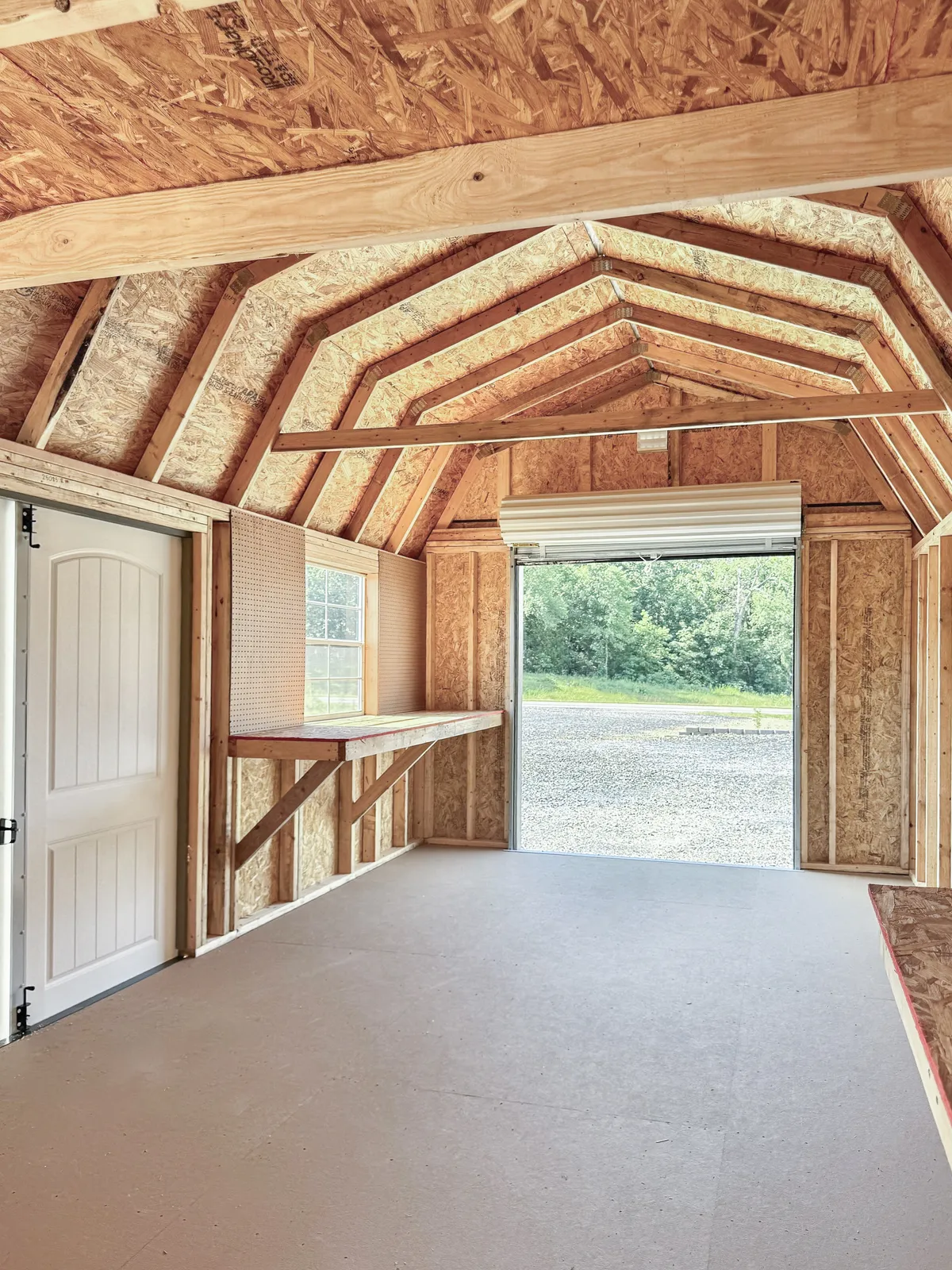 Outback Barn building interior showing tongue and groove flooring