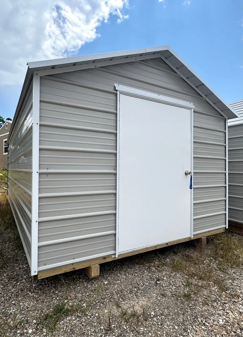 Storage building delivered to property