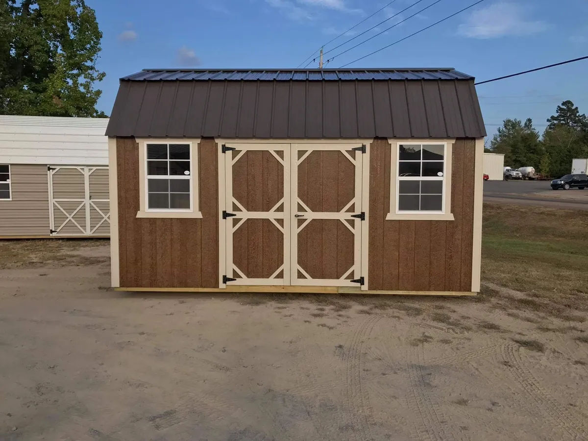 Storage building interior with loft